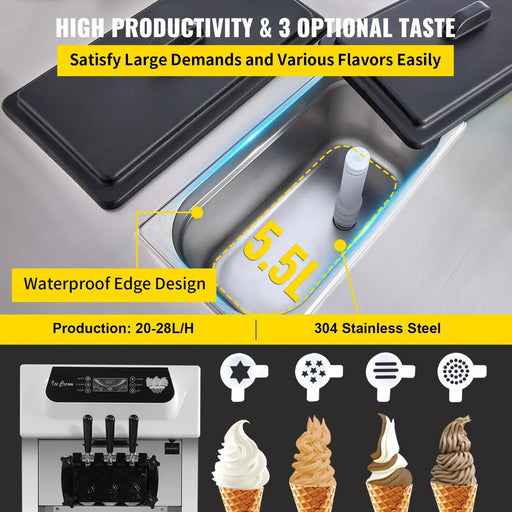 Commercial Ice Cream Machine 2200W