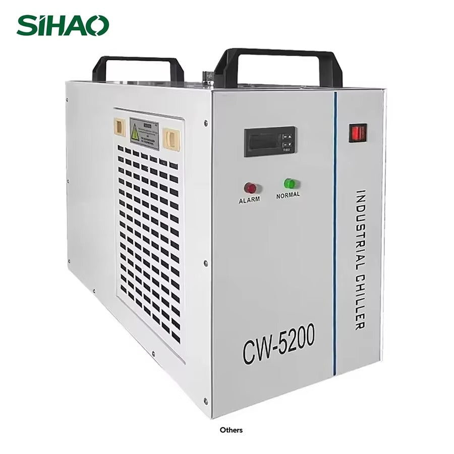 SIHAO CW-5200 CW-5000 CW-3000 Industrial Laser Cooler 6L/9L — 0.4HP 2361Btu/h Water Cooling System R-134a Dual Fan for CNC CO2 Laser Engraving Cutting 60W 80W 100W 130W 150W