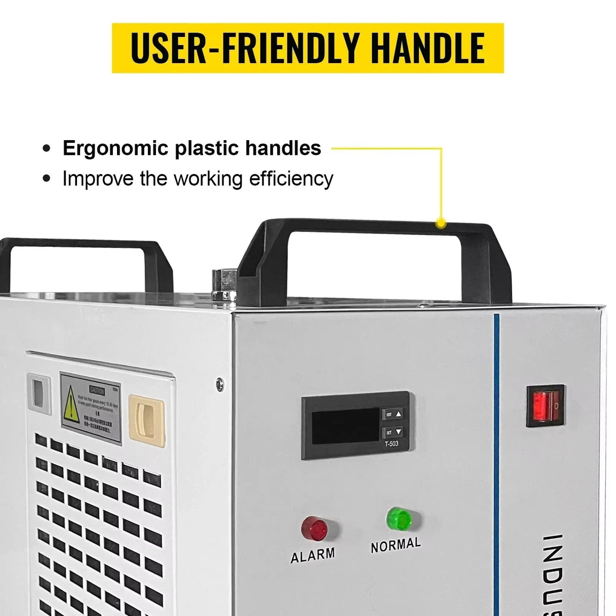 SIHAO CW-5200 CW-5000 CW-3000 Industrial Laser Cooler 6L/9L — 0.4HP 2361Btu/h Water Cooling System R-134a Dual Fan for CNC CO2 Laser Engraving Cutting 60W 80W 100W 130W 150W