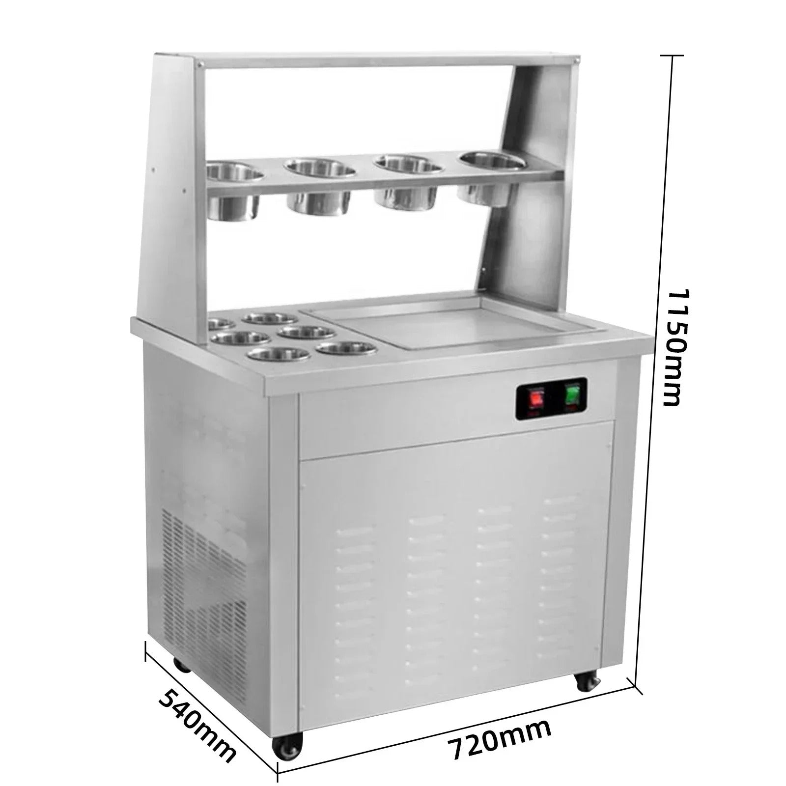 SIHAO Commercial Rolled Ice Cream Machine – Stainless Steel Frozen Dessert Maker for Ice Cream, Gelato & Frozen Yogurt (Shops & Catering)