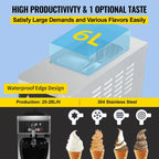 SIHAO 8116F Commercial Soft Serve Ice Cream Machine – Single Head Countertop Maker with Pre-Cooling, Puffing Pump & Low-Mix Alarm for Cafes & Dessert Shops