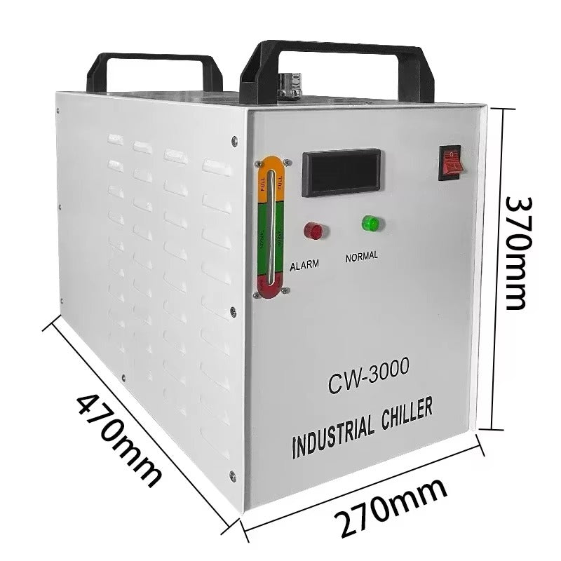 SIHAO CW-5200 CW-5000 CW-3000 Industrial Laser Cooler 6L/9L — 0.4HP 2361Btu/h Water Cooling System R-134a Dual Fan for CNC CO2 Laser Engraving Cutting 60W 80W 100W 130W 150W