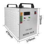 SIHAO CW-5200 CW-5000 CW-3000 Industrial Laser Cooler 6L/9L — 0.4HP 2361Btu/h Water Cooling System R-134a Dual Fan for CNC CO2 Laser Engraving Cutting 60W 80W 100W 130W 150W