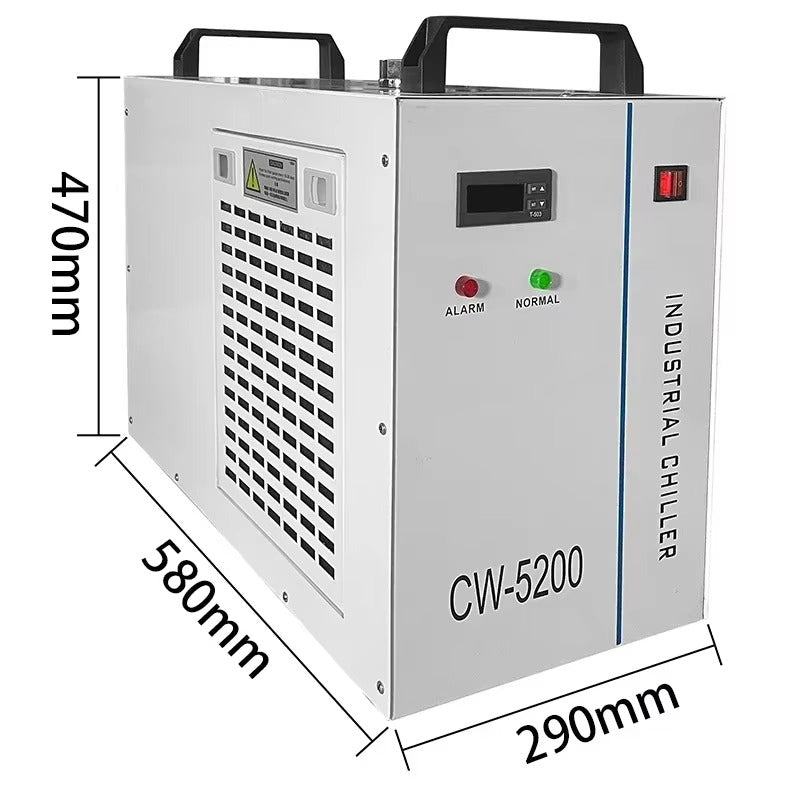 SIHAO CW-5200 CW-5000 CW-3000 Industrial Laser Cooler 6L/9L — 0.4HP 2361Btu/h Water Cooling System R-134a Dual Fan for CNC CO2 Laser Engraving Cutting 60W 80W 100W 130W 150W