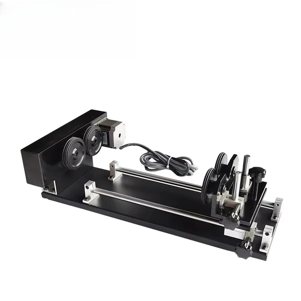 SIHAO Rotary Axis Kit for Laser Engraver – 3-in-1 Roller System with NEMA23 Stepper Motor for Engraving Cylinders, Cups & Spherical Objects