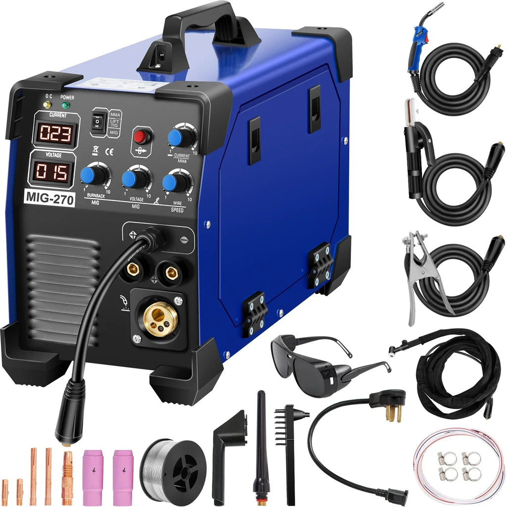 SIHAO 220V 200-270A MIG MMA TIG Welder 3-in-1 IGBT Inverter Welding Machine Dual Voltage for Steel Aluminum Auto Repair Home Workshop