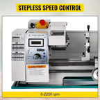 SIHAO 750W Metal Lathe — 8.3" Swing Over Bed, 21mm Spindle Bore, MT5 Taper, 0–2250 RPM Variable Speed Benchtop Lathe with Metal Gears for Threading & Precision Machining
