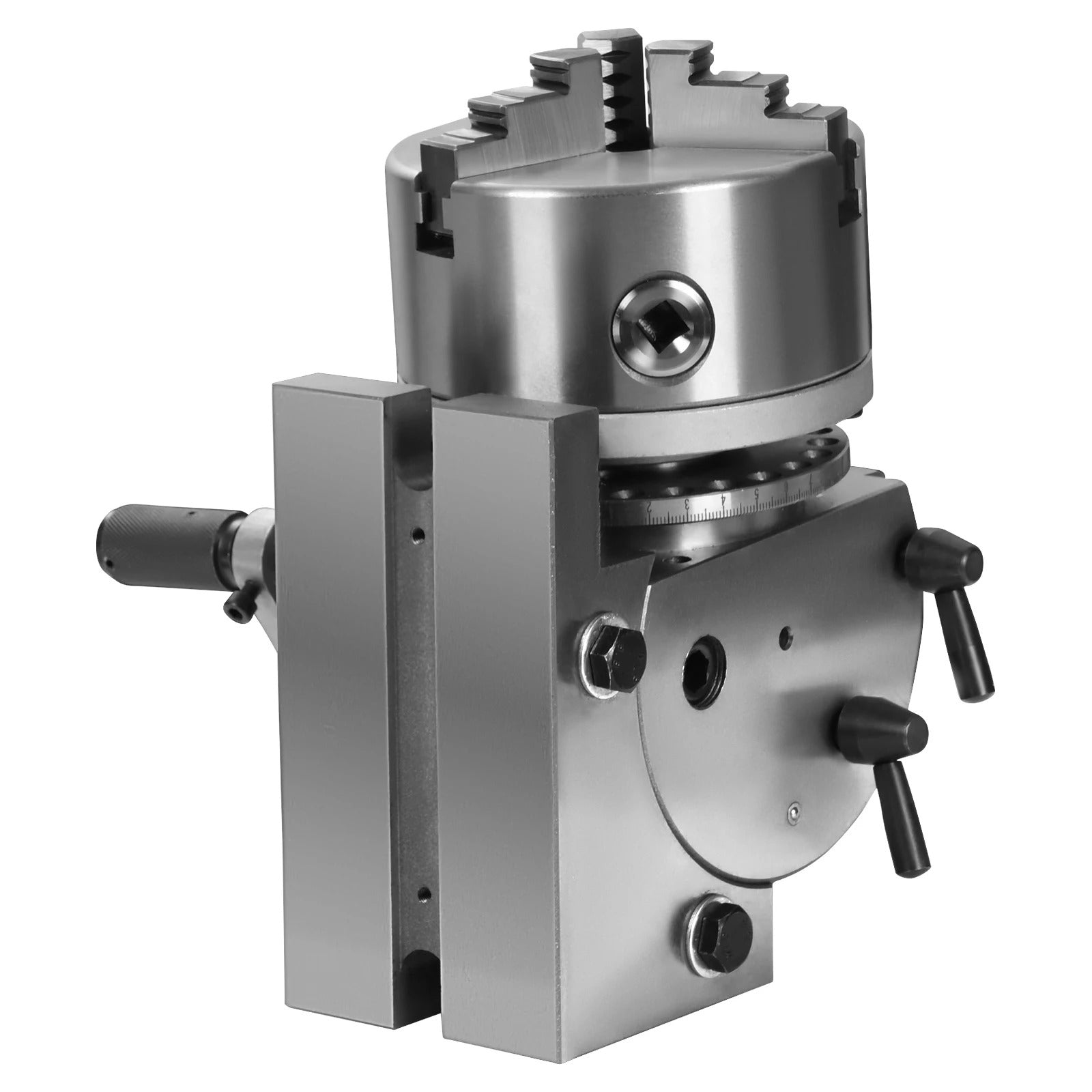 SIHAO Universal Dividing Head with 3-Jaw Chuck & Tailstock – Precision Indexing Head for Milling, Drilling & Grinding, Available in 4", 5" & 6" Chuck Sizes