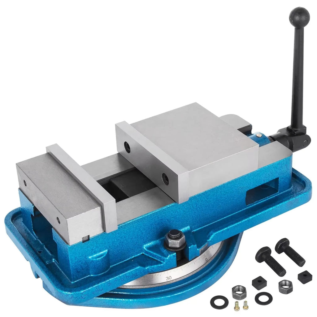 SIHAO 6" Heavy Duty Milling Vise with 360° Swivel Base – Precision Bench Clamp for Metalworking, Wide 6-Inch Jaw Opening, Cast Iron Machining Vice