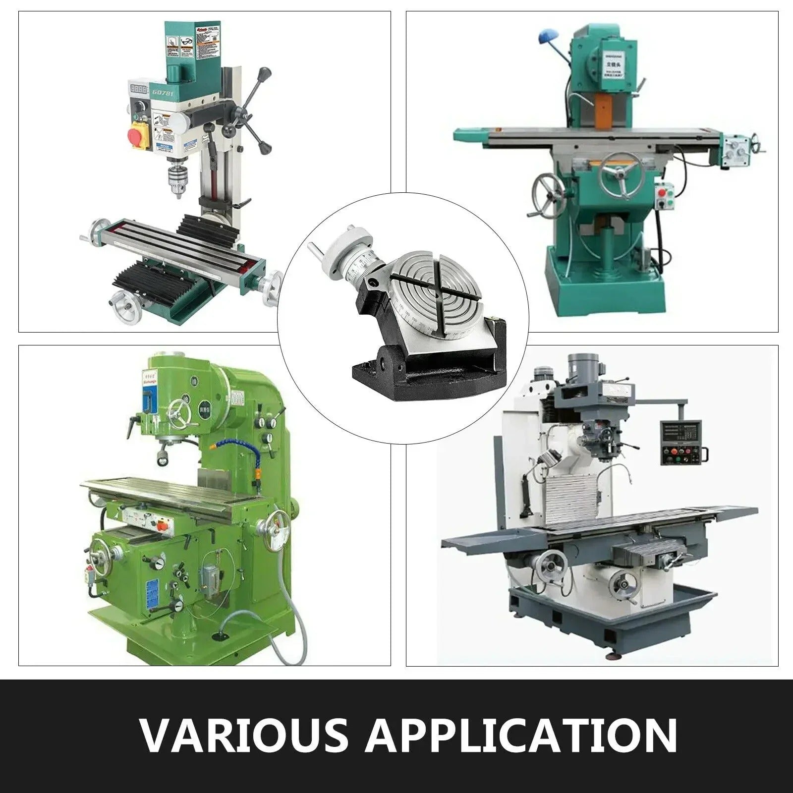SIHAO 4" 100mm Horizontal Vertical Rotary Table Tilting 360° Milling Machine Worktable 4-Slot Precision HV Indexing Plate for Drill Press