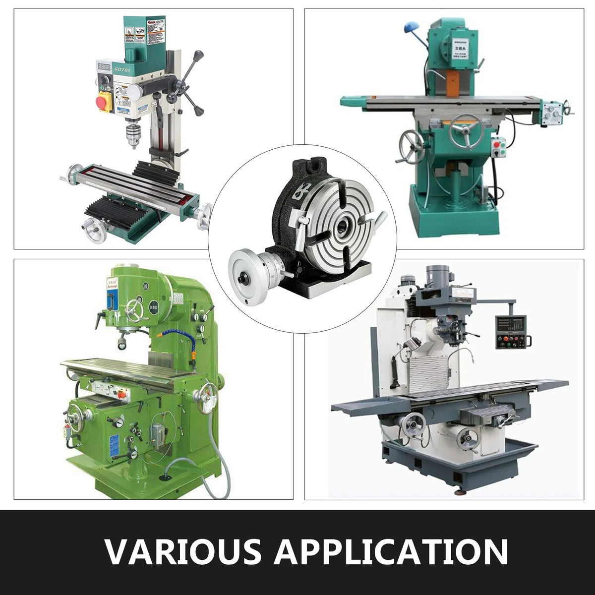 SIHAO 6"/150mm & 4"/100mm Precision Rotary Table – Horizontal & Vertical Mounting, MT-3 Spindle, 360° Swivel Base with T-Slots, Ideal for Milling & Drilling