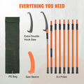 SIHAO Extendable Manual Tree Pruner 7.3-27ft ,  8 Fiberglass Handles Sharp Steel Blade Pole Saw for High Branch Palm Shrub Trimming