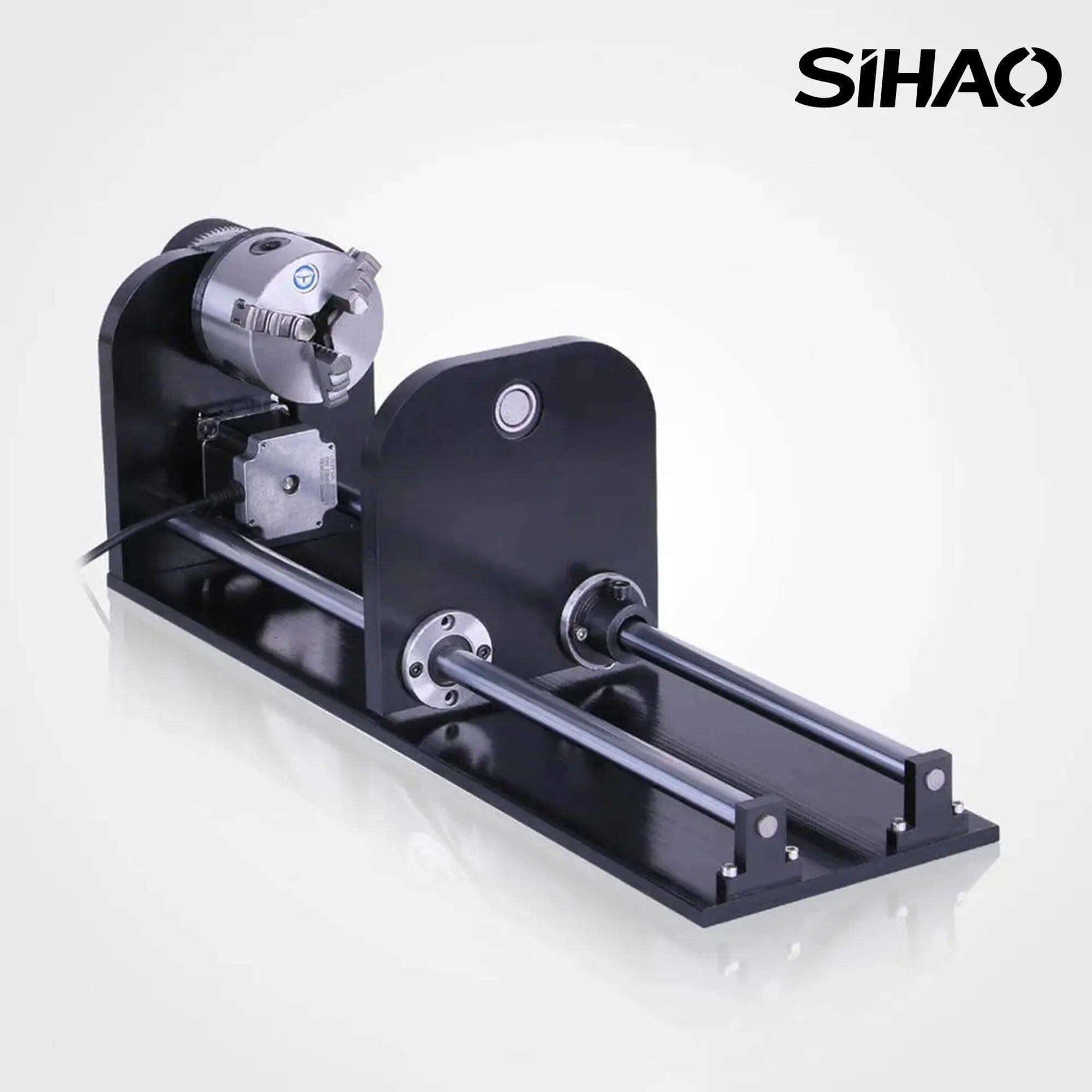 SIHAO Rotary Cutter and Engraver Attachment丨3-Jaw Spindle and 230 mm Track丨50W/60W/80W/100W/130W