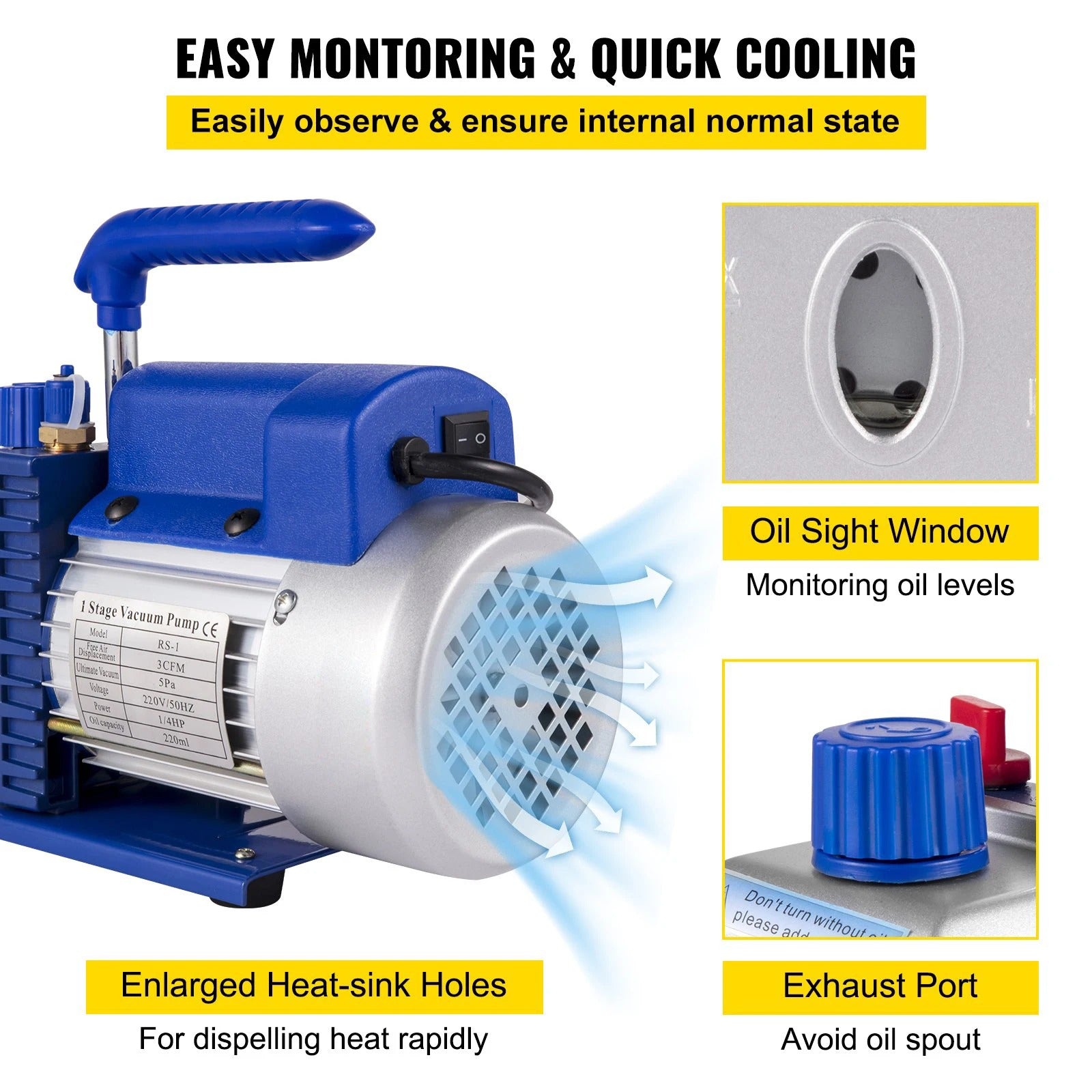 SIHAO 3CFM 1/4HP Vacuum Pump 2Gal Chamber Kit Degassing Epoxy Resin Silicone Silica Gel Wood Stabilizer Casting Tool