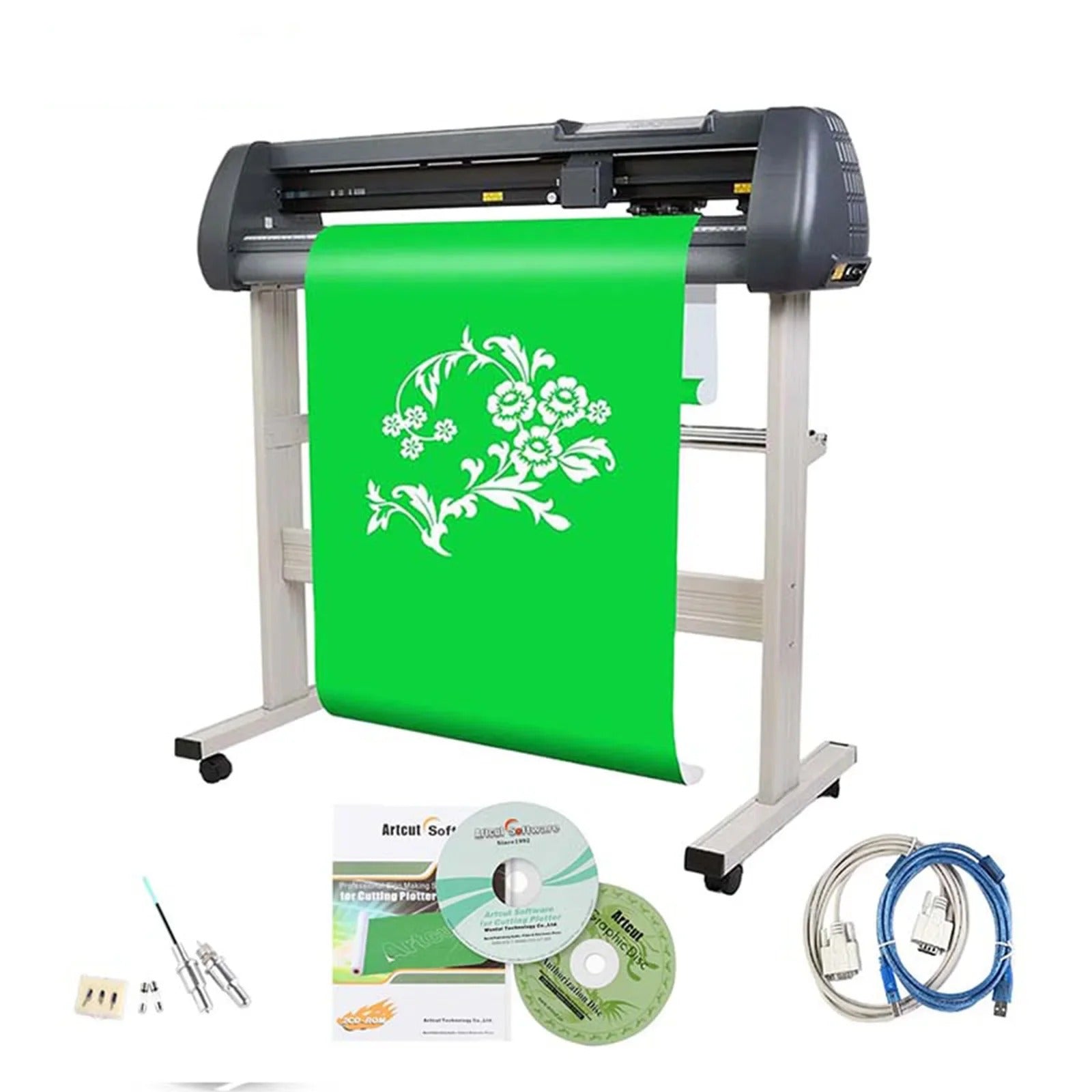 SIHAO 14-Inch Vinyl Cutter & Plotter – Desktop Cutting Machine with 3 Blades + Pen Holder, Software-Controlled for Signs, Decals & Stickers