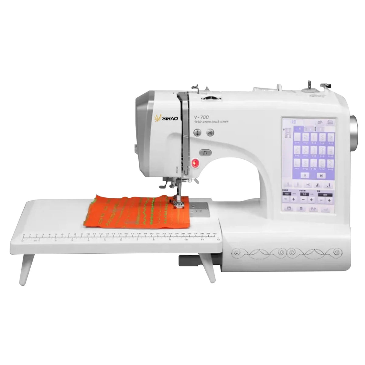 SIHAO MRSV700 Automatic Embroidery Machine with Touch Screen – Computerized Home/Commercial Use, Supports LOGO, Letters, and Electric Sewing (Sewing & Embroidery Combo)