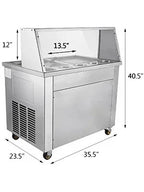 SIHAO Commercial Rolled Ice Cream Machine – Stainless Steel Frozen Dessert Maker for Ice Cream, Gelato & Frozen Yogurt (Shops & Catering)
