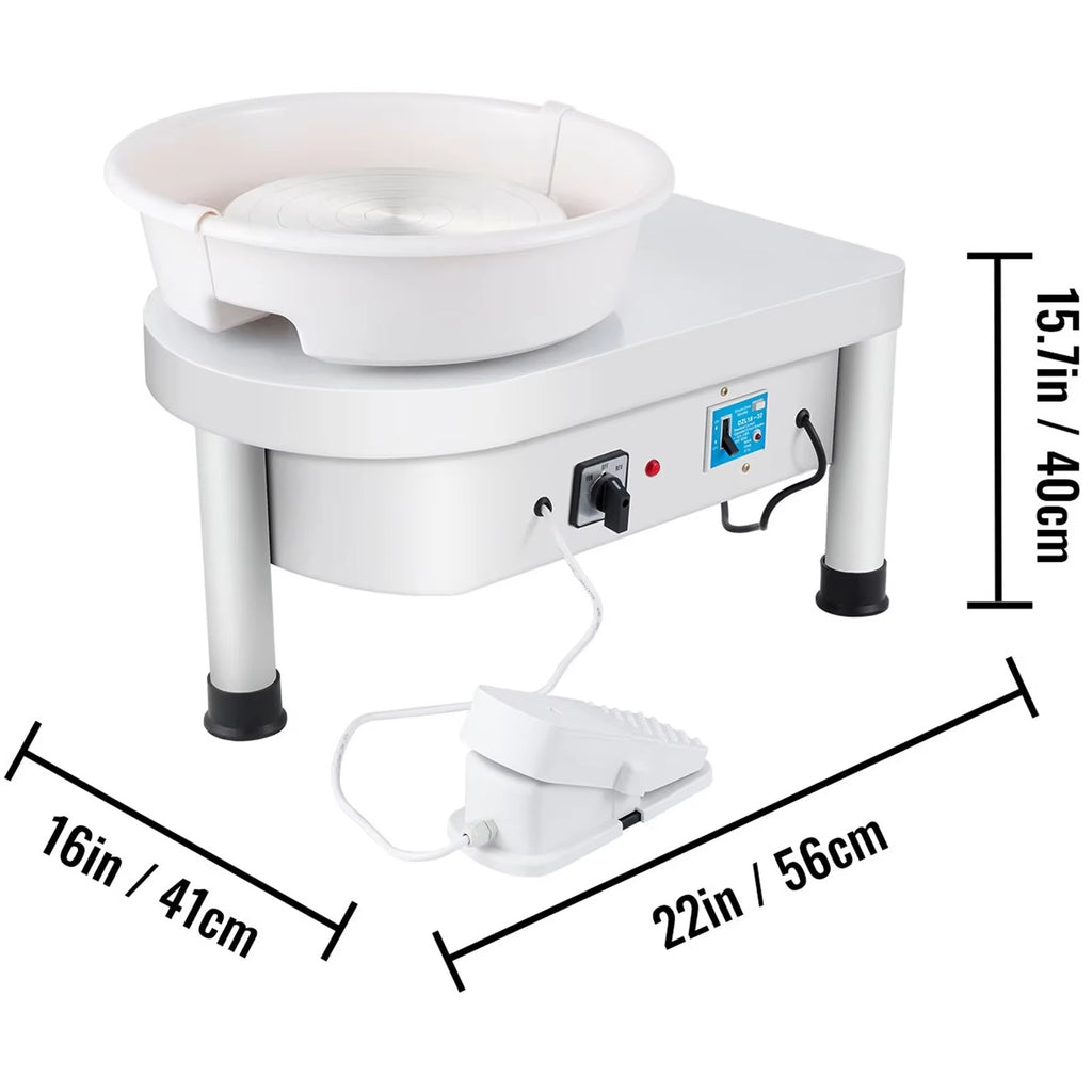 SIHAO 25-30cm 350W Electric Ceramic Wheel Pottery Forming Machine DIY Clay Art Craft Tool with Adjustable Speed Foot Pedal for Students