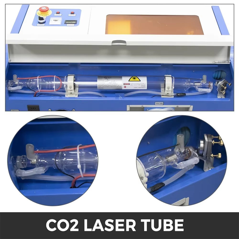 SIHAO 40W CO2 Laser Engraving Cutting Machine 30×20cm — Laser Engraver with USB for Wood Leather Woodworking