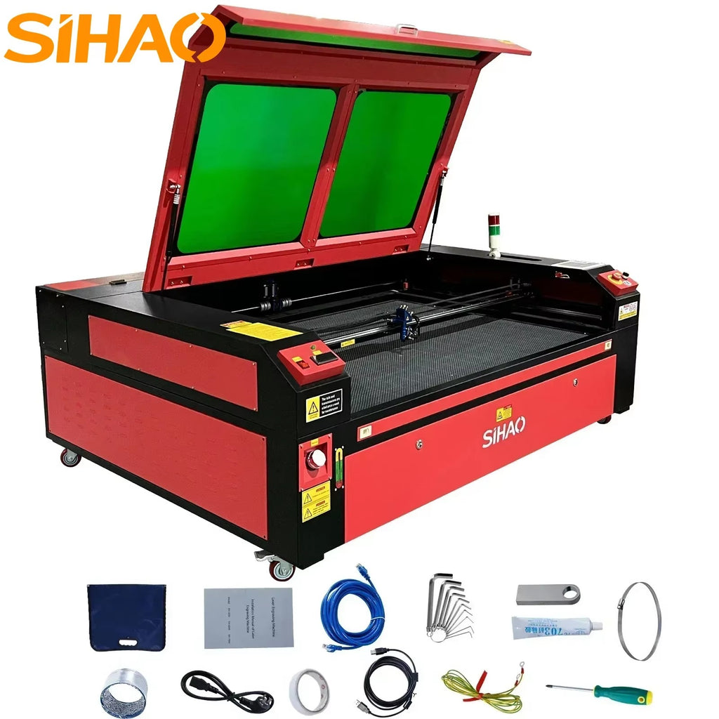 SIHAO CO2 Laser Engraver 50/60/80/100/130W, Ruida & LightBurn Laser Engraving Machine for Wood Fabric