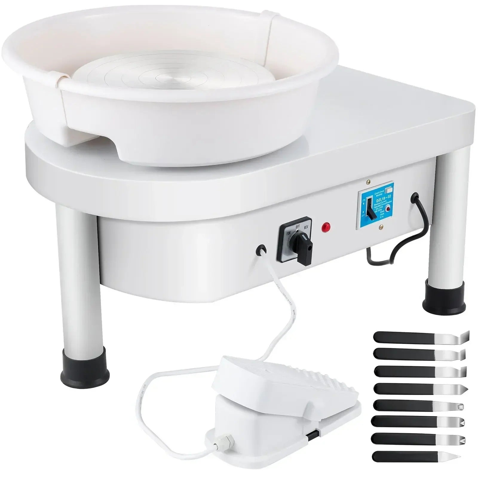 SIHAO 25-30cm 350W Electric Ceramic Wheel Pottery Forming Machine DIY Clay Art Craft Tool with Adjustable Speed Foot Pedal for Students