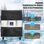 SIHAO 270lb Commercial Ice Maker – Heavy-Duty Cube Ice Machine with 24H Production for Restaurants, Bars, Cafes & Catering