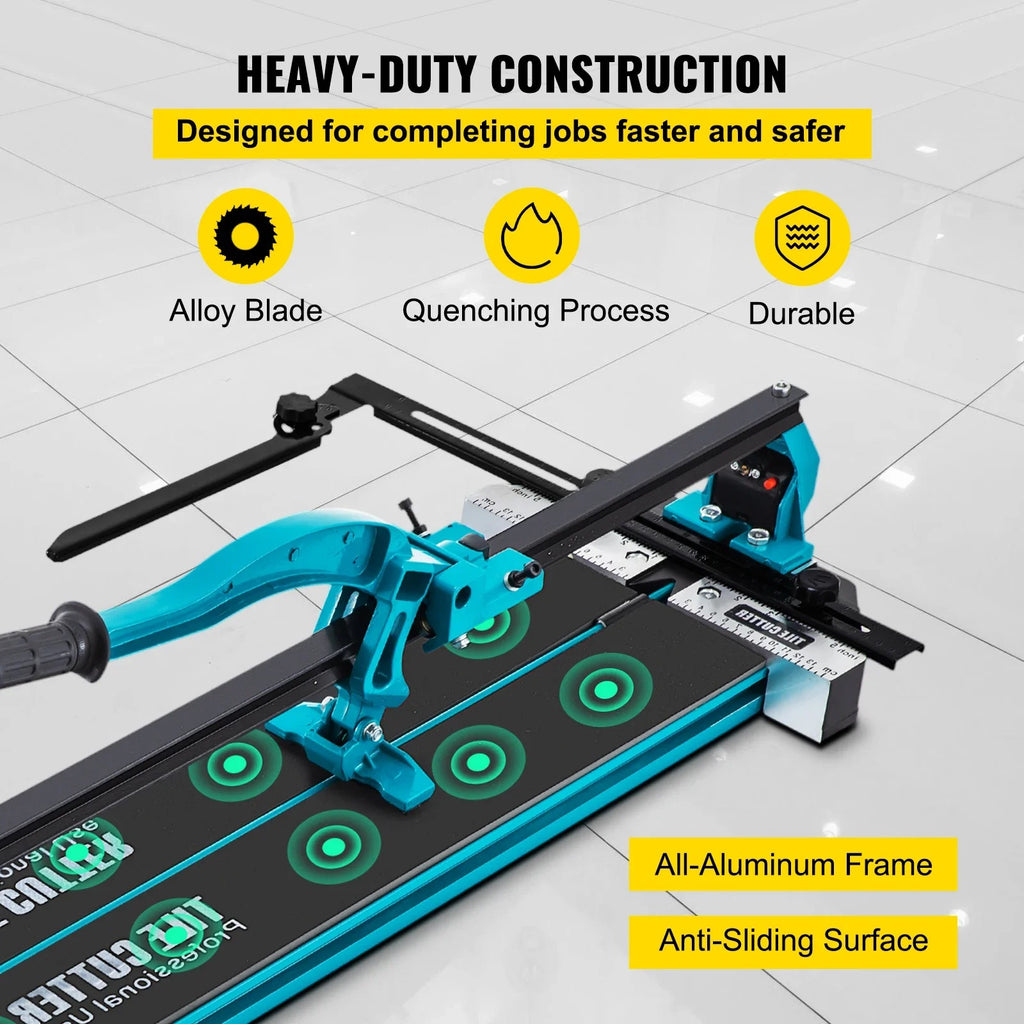 SIHAO 48" Professional Tile Cutter – Heavy-Duty Manual Scoring Tool with Built-in Laser Guide, Dual-Rail Support & Precision Snap System for Ceramic & Porcelain Tiles