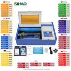 SIHAO 40W CO2 Laser Engraving Cutting Machine 30×20cm — Laser Engraver with USB for Wood Leather Woodworking