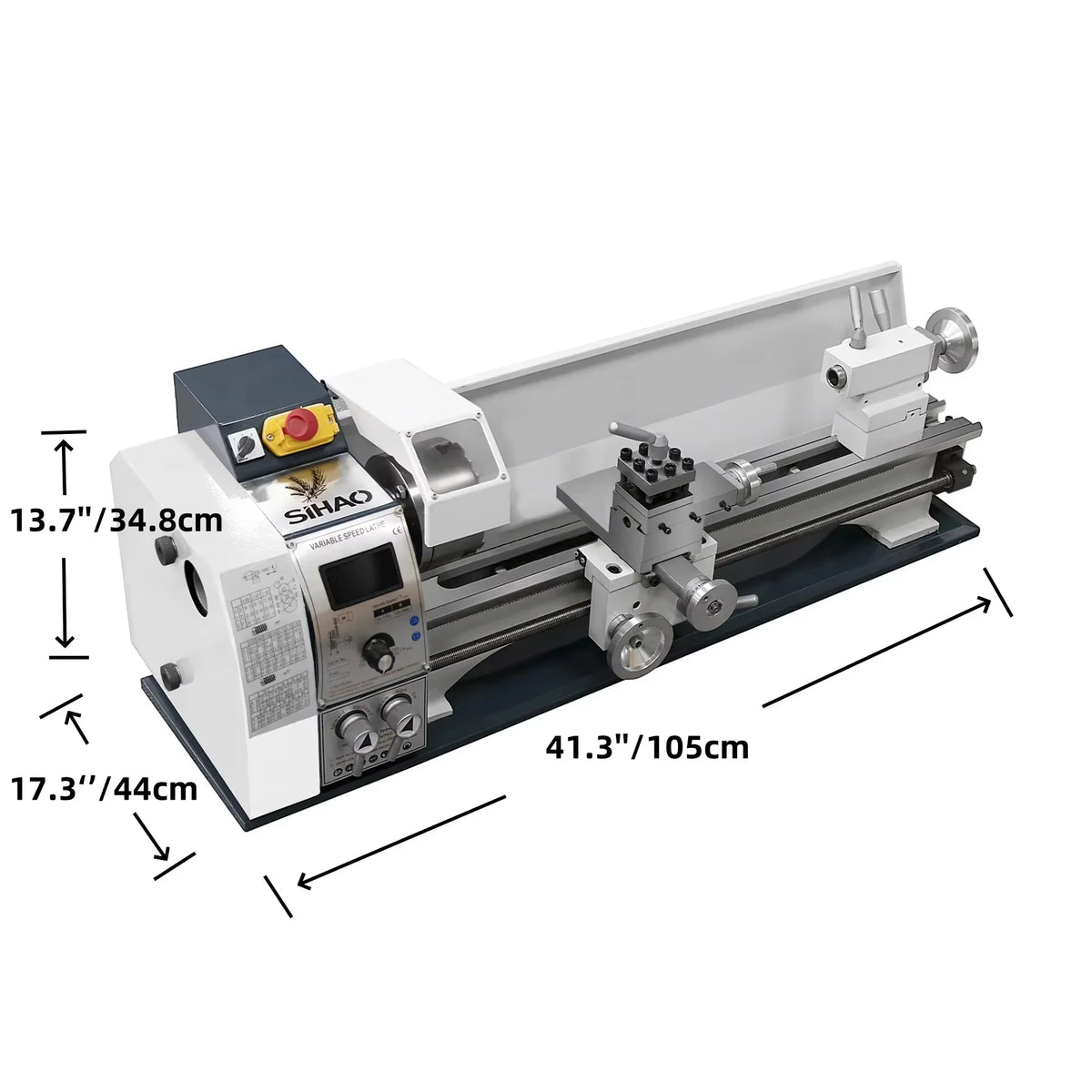 SIHAO Mini Metal Lathe 550W 600W 650W 750W 1100W 1200W —150-220mm Swing X 350-750mm Between Centers Variable Speed 0-2500 RPM, 3-Jaw Chuck, Precision Benchtop Lathe for Drilling & Threading & Steel Aluminum DIY Model Making