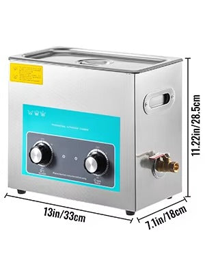 SIHAO 6L Ultrasonic Record Cleaner – 180W 40kHz Deep Cleaning System with Heat, Timer & Analog Knob for 8 Vinyls At Once, Safe for LP Restoration
