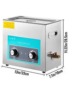 SIHAO 6L Ultrasonic Record Cleaner – 180W 40kHz Deep Cleaning System with Heat, Timer & Analog Knob for 8 Vinyls At Once, Safe for LP Restoration