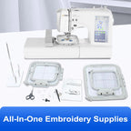 SIHAO MRSV700 Automatic Embroidery Machine with Touch Screen – Computerized Home/Commercial Use, Supports LOGO, Letters, and Electric Sewing (Sewing & Embroidery Combo)