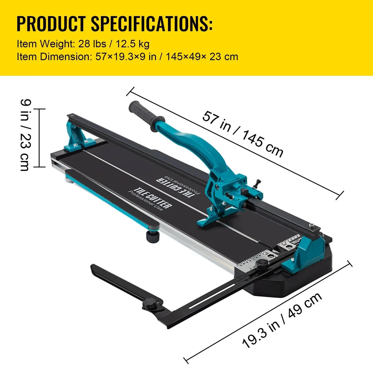 SIHAO 48" Professional Tile Cutter – Heavy-Duty Manual Scoring Tool with Built-in Laser Guide, Dual-Rail Support & Precision Snap System for Ceramic & Porcelain Tiles