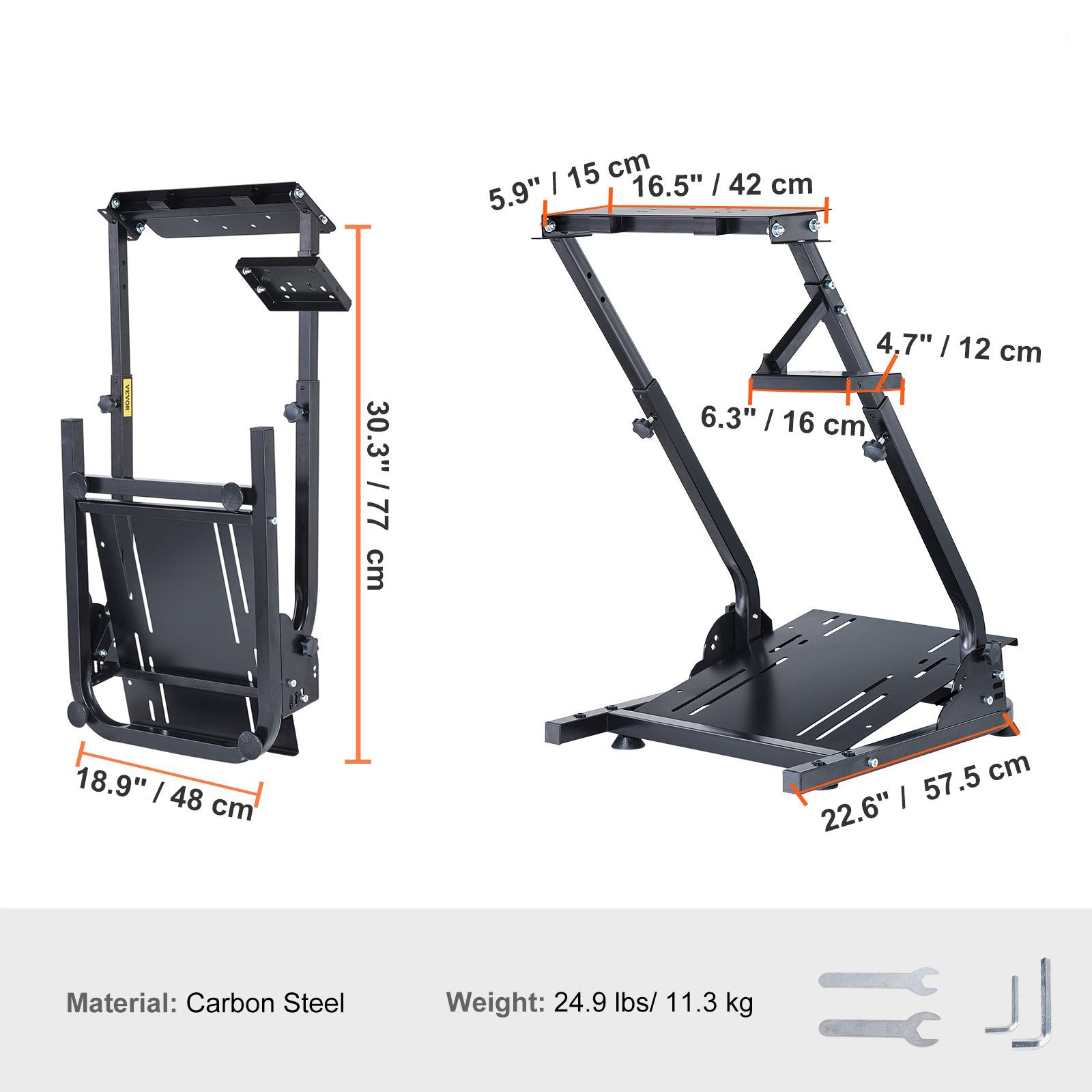 SIHAO Racing Simulator Steering Wheel Stand, Heavy-Duty Cockpit Mount Compatible with Logitech G27 G29 G920 / Thrustmaster T300R for Xbox One, PS4, PS5, PC