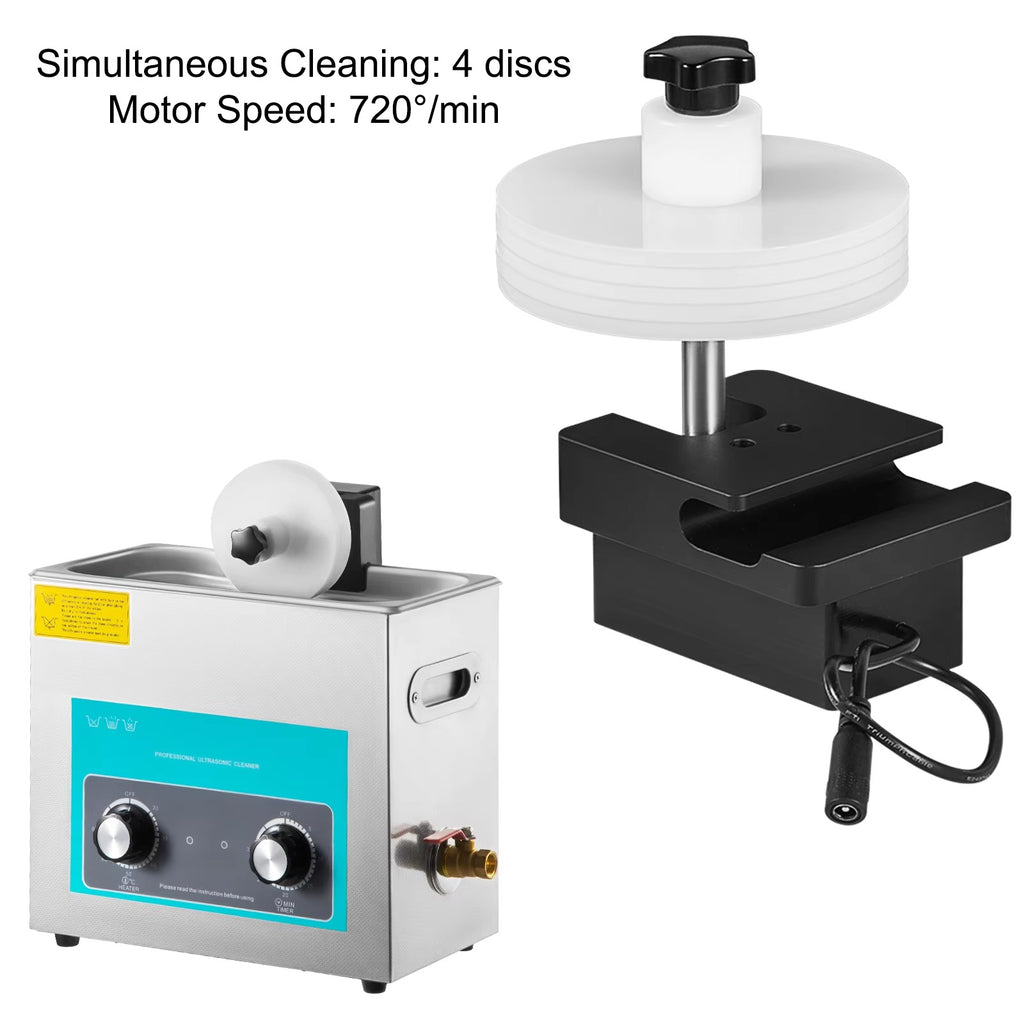 SIHAO 6L Ultrasonic Record Cleaner – 180W 40kHz Deep Cleaning System with Heat, Timer & Analog Knob for 8 Vinyls At Once, Safe for LP Restoration