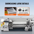 SIHAO 750W Mini Metal Lathe 180×350mm — 4 Inch 3-Jaw Chuck DC Motor Benchtop Metal Turning Machine for Metalworking Projects