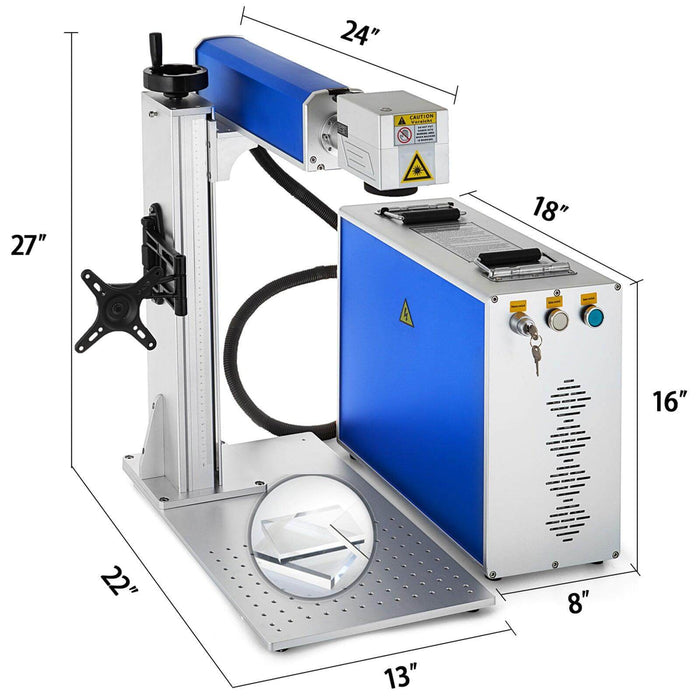SIHAO 50W Split Fiber Laser & Marking Machine with Rotary Axis| Cutter (7.9"x7.9") working Area - SIHAOTEC Laser