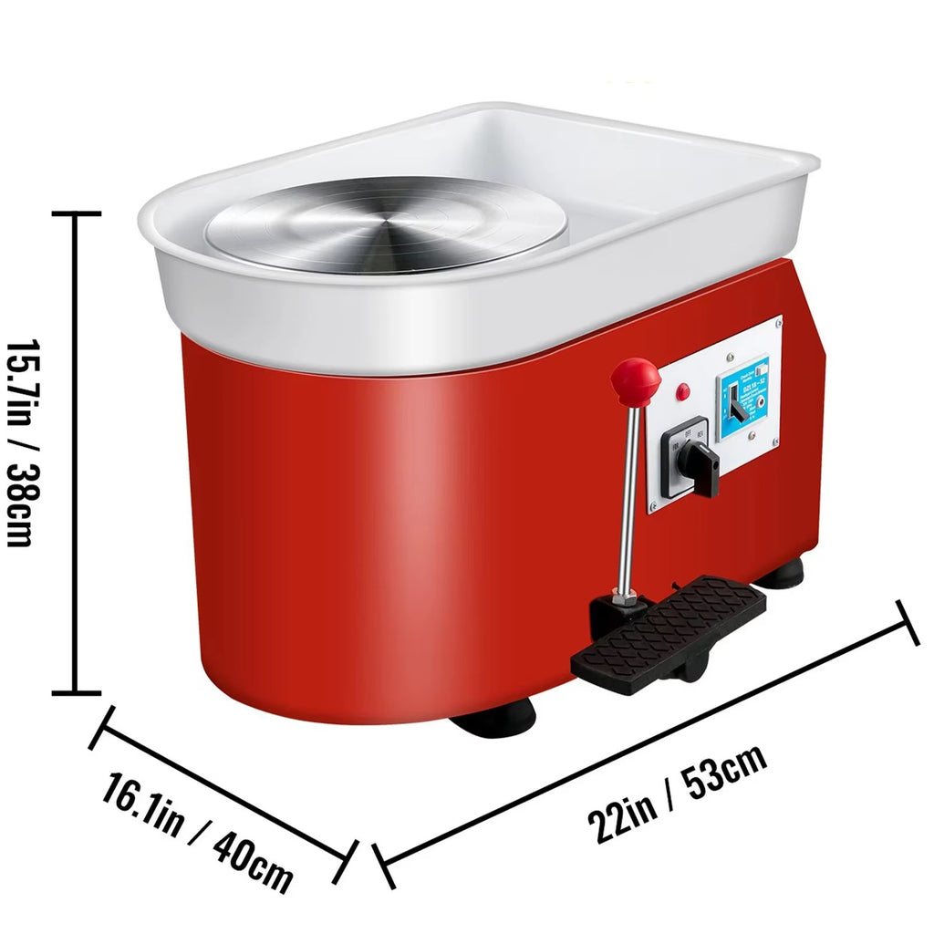 SIHAO 25-30cm 350W Electric Ceramic Wheel Pottery Forming Machine DIY Clay Art Craft Tool with Adjustable Speed Foot Pedal for Students