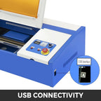 SIHAO 40W CO2 Laser Engraving Cutting Machine 30×20cm — Laser Engraver with USB for Wood Leather Woodworking