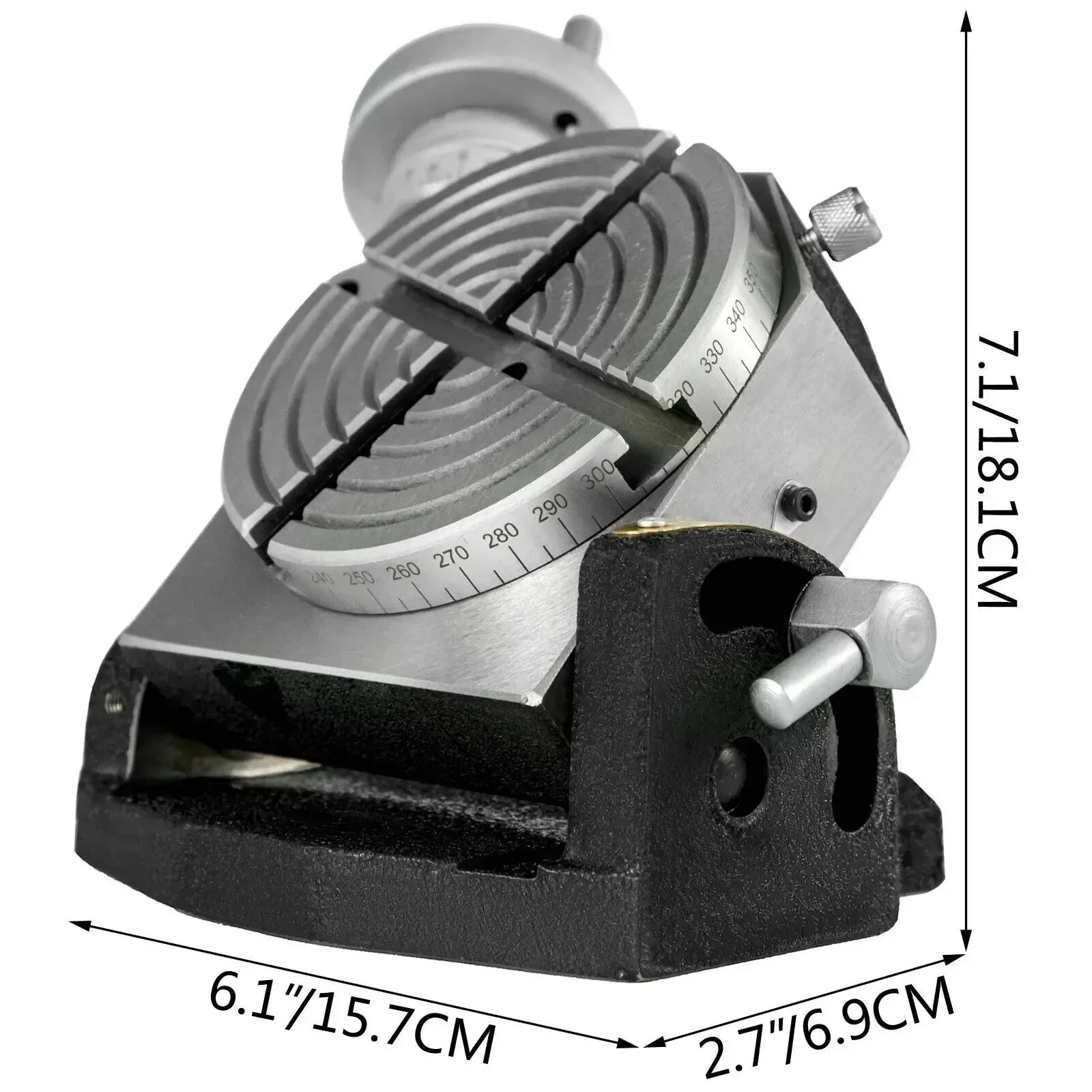 SIHAO 4" 100mm Horizontal Vertical Rotary Table Tilting 360° Milling Machine Worktable 4-Slot Precision HV Indexing Plate for Drill Press