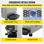 SIHAO 8116F Commercial Soft Serve Ice Cream Machine – Single Head Countertop Maker with Pre-Cooling, Puffing Pump & Low-Mix Alarm for Cafes & Dessert Shops