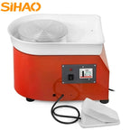 SIHAO 25-30cm 350W Electric Ceramic Wheel Pottery Forming Machine DIY Clay Art Craft Tool with Adjustable Speed Foot Pedal for Students