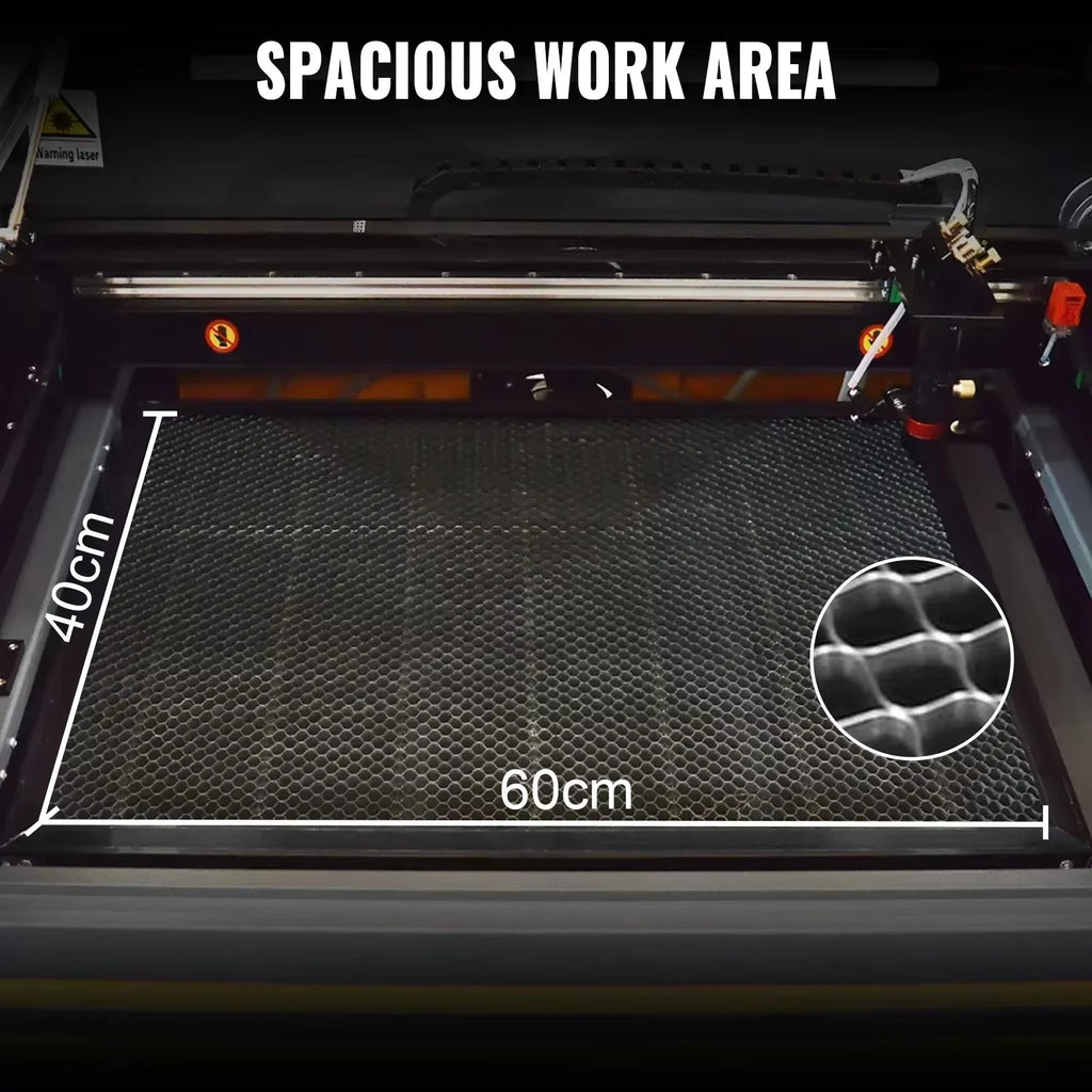 SIHAO 50W 60W CO2 Laser Engraver 400×600mm — Ruida M2 Stainless Steel Laser Engraving Cutting Machine for Wood Leather Acrylic DIY Logo Marking