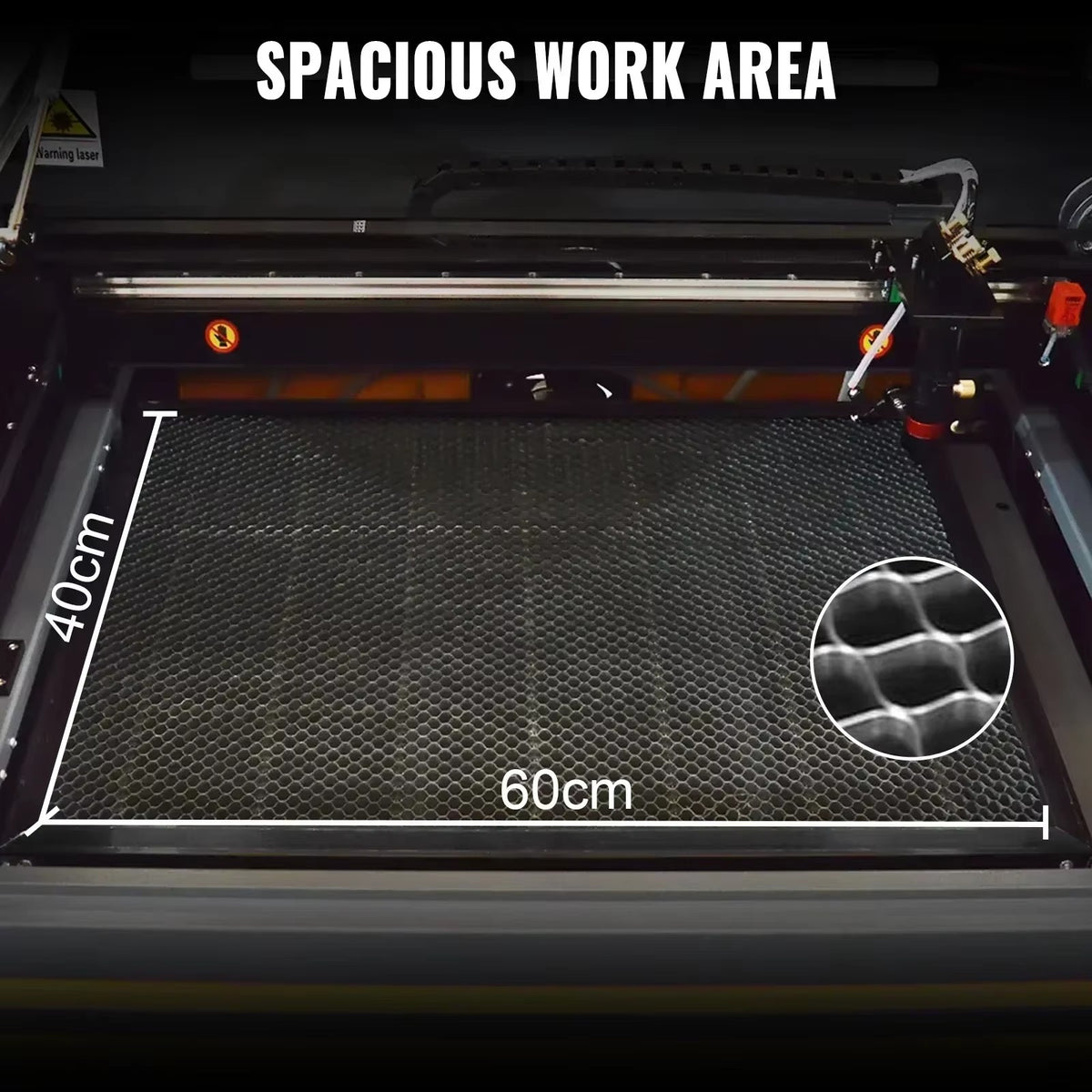 SIHAO 50W 60W CO2 Laser Engraver 400×600mm — Ruida M2 Stainless Steel Laser Engraving Cutting Machine for Wood Leather Acrylic DIY Logo Marking