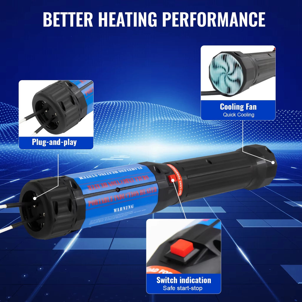 SIHAO 1400W Magnetic Induction Heater Kit, Handheld Nut Buster Tool for Rusty Screw Removing, Car Repair with 10 Coils & Box