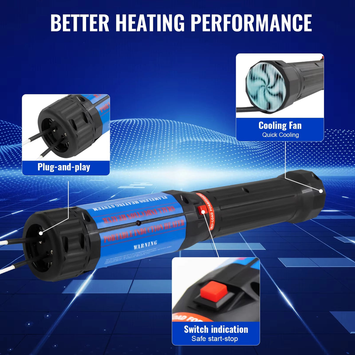 SIHAO 1400W Magnetic Induction Heater Kit, Handheld Nut Buster Tool for Rusty Screw Removing, Car Repair with 10 Coils & Box