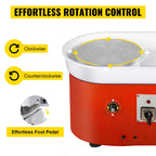 SIHAO 25-30cm 350W Electric Ceramic Wheel Pottery Forming Machine DIY Clay Art Craft Tool with Adjustable Speed Foot Pedal for Students