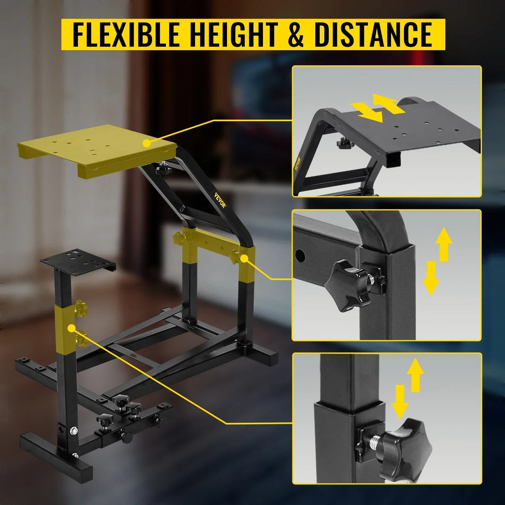 SIHAO Racing Wheel Stand – Adjustable Simulator Cockpit W/ Shifter Mount & Pedal Plate for Logitech G25/G27/G29/G920 & Thrustmaster