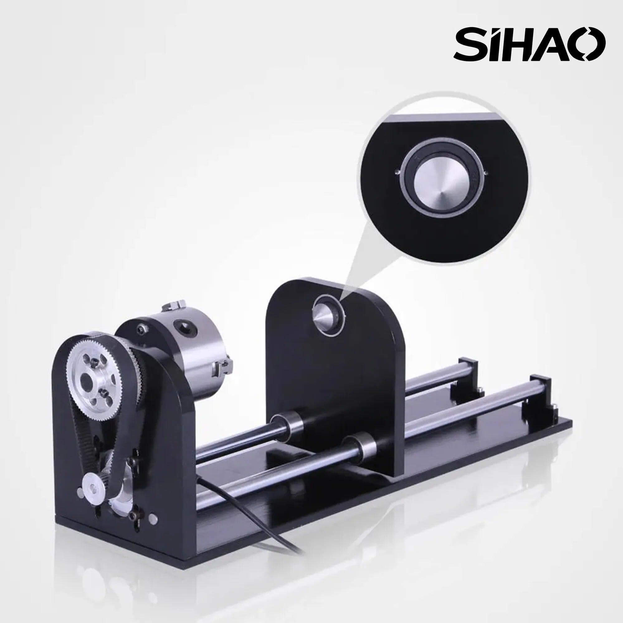 SIHAO Rotary Cutter and Engraver Attachment丨3-Jaw Spindle and 230 mm Track丨50W/60W/80W/100W/130W