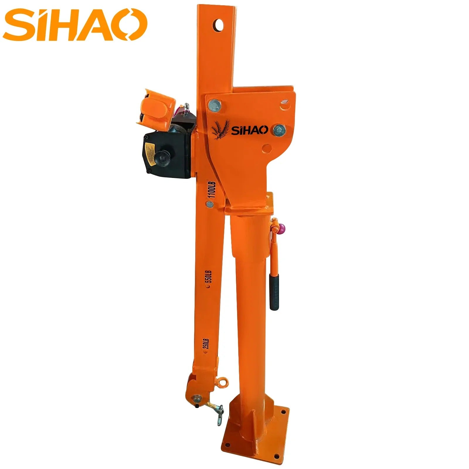 SIHAO 3500lbs Truck Crane with 1100lbs Electric Winch – 360° Swivel Folding Boom, Vehicle-Mounted Hoist for Pickup Truck & Trailer Loading